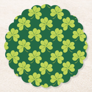 Niedliches Green Clover Kleeblatt Muster Untersetzer