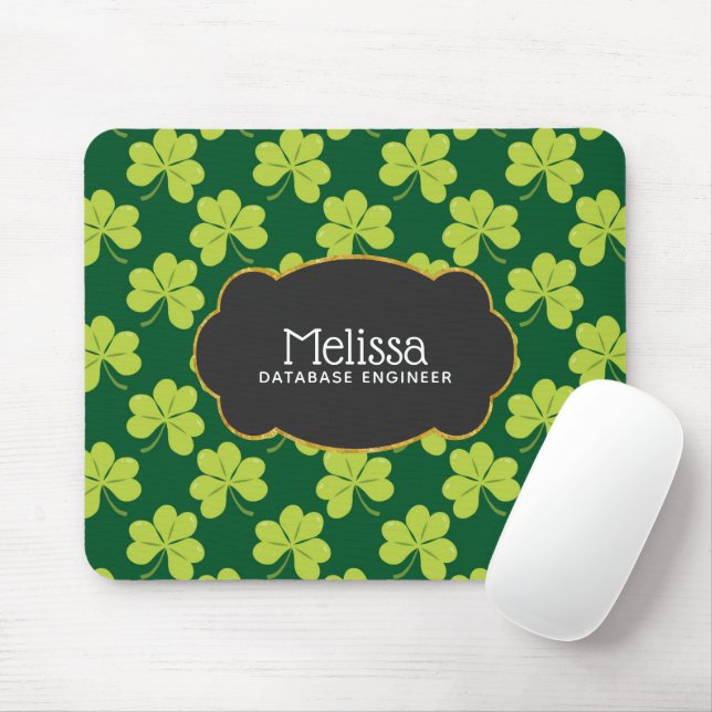 Niedliches Green Clover Pattern mit Extravagantem  Mousepad (Mit Mouse)