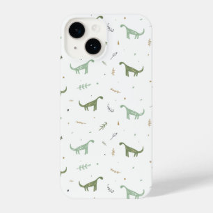 Niedliches Green Dinosaurier Muster iPhone 14 Hülle