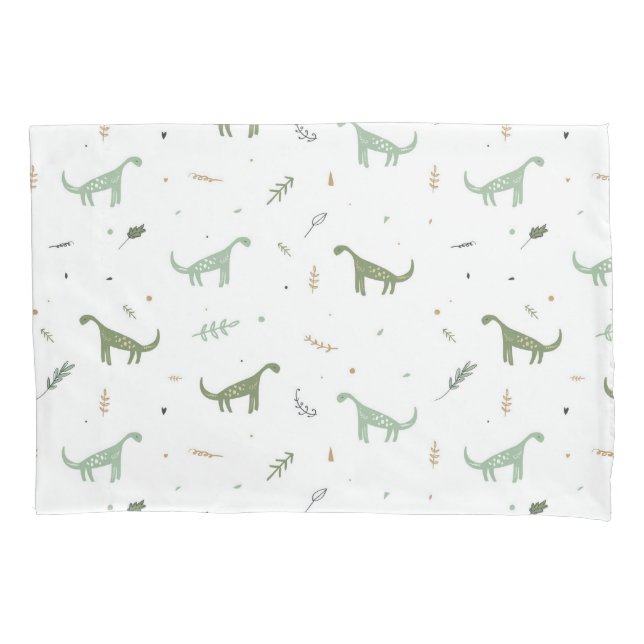 Niedliches Green Dinosaurier Muster Kissenbezug (Vorderseite)