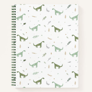 Niedliches Green Dinosaurier Muster Notizbuch
