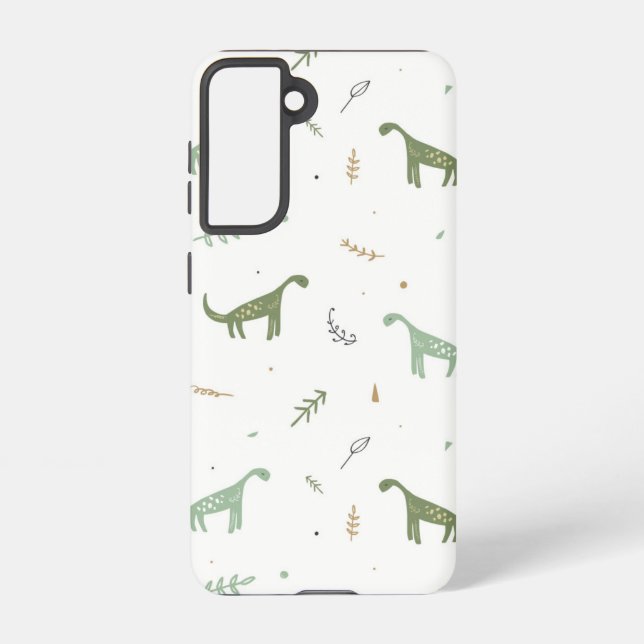 Niedliches Green Dinosaurier Muster Samsung Galaxy Hülle (Rückseite)