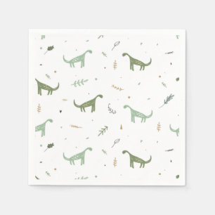 Niedliches Green Dinosaurier Muster Serviette