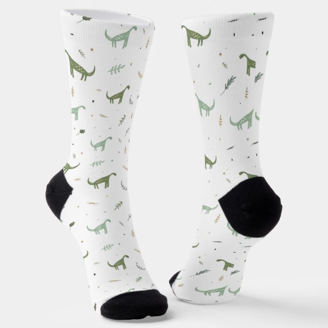 Niedliches Green Dinosaurier Muster Socken (Gewinkelt)