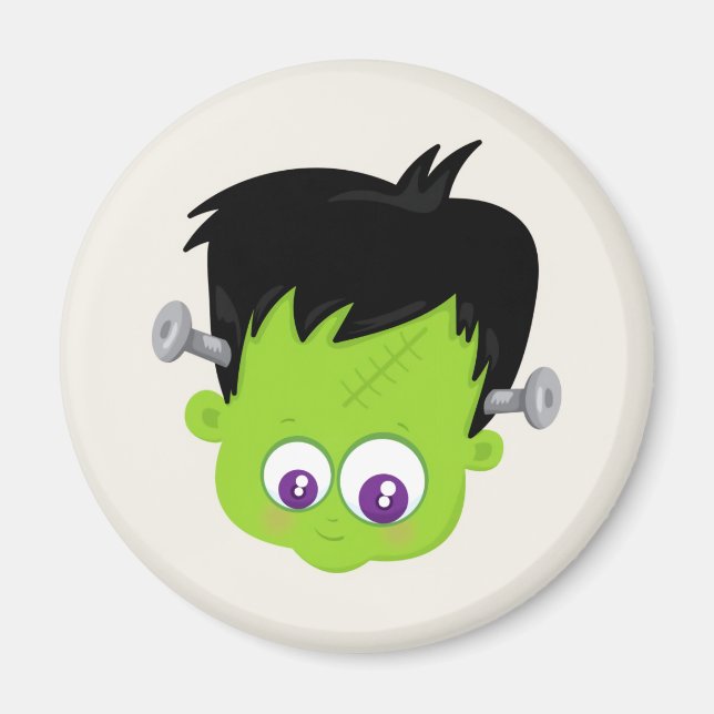 Niedliches Green Frankenstein Monster-Gesicht Hall Magnet (Vorne)
