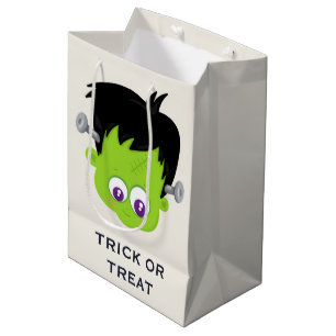 Niedliches Green Frankenstein Monster-Gesicht Hall Mittlere Geschenktüte