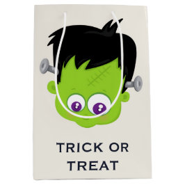 Niedliches Green Frankenstein Monster-Gesicht Hall Mittlere Geschenktüte