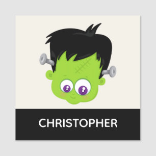 Niedliches Green Frankenstein Monster-Gesicht Hall Namensschild