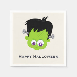 Niedliches Green Frankenstein Monster-Gesicht Hall Serviette