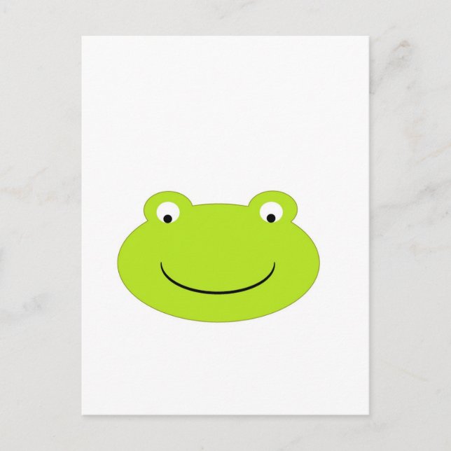 Niedliches Green Frosch-Gesicht Postkarte (Vorderseite)