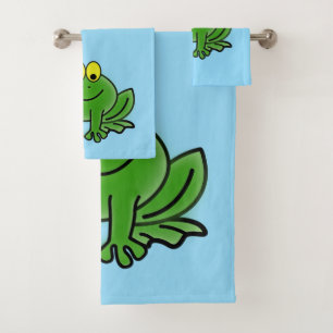 Niedliches Green Frozen Design Badehandtuch Set