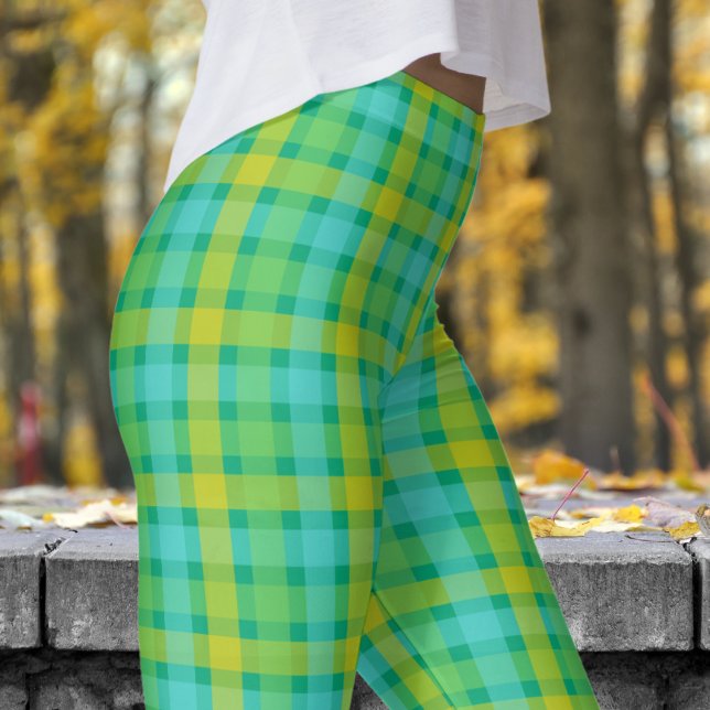 Niedliches Green Karo Muster Leggings (Cute Green Check Pattern Leggings)