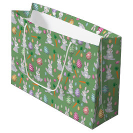 Niedliches Green Oaster Bunny Rabbit Muster Große Geschenktüte