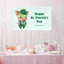 Niedliches Green St. Patrick's Day Pig Party