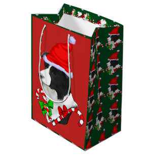 Niedliches Grenzcollie-Weihnachten fröhlich Mittlere Geschenktüte