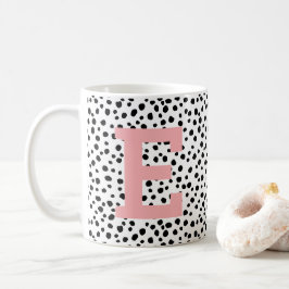 Niedliches großes rosa Initial auf Dalmatiner Spot Kaffeetasse