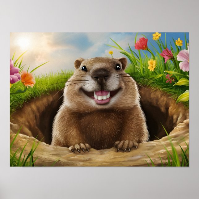 Niedliches Grundurlauchen während des Aufstiegs Poster (Vorne)