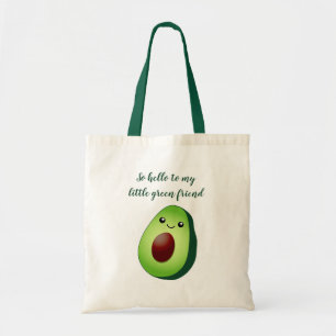 Niedliches grünes Kawaii avocado zeichnend Lebensm Tragetasche