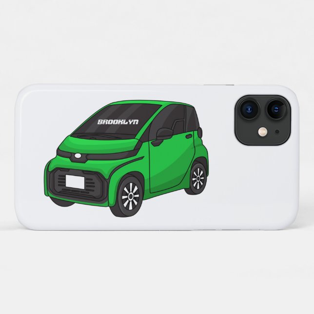 Niedliches grünes Kleinwagen Case-Mate iPhone Hülle (Rückseite (Horizontal))