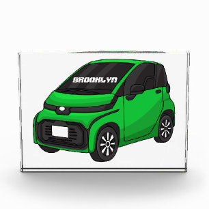 Niedliches grünes Kleinwagen Fotoblock