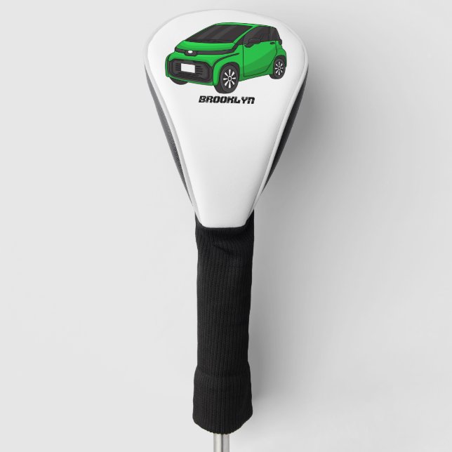 Niedliches grünes Kleinwagen Golf Headcover (Vorderseite)