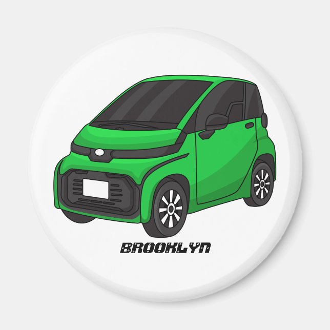 Niedliches grünes Kleinwagen Magnet (Vorne)