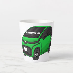 Niedliches grünes Kleinwagen Milchtasse
