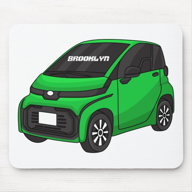 Niedliches grünes Kleinwagen Mousepad (Vorne)
