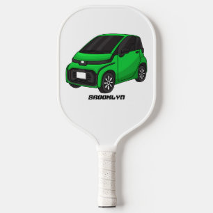 Niedliches grünes Kleinwagen Pickleball Schläger