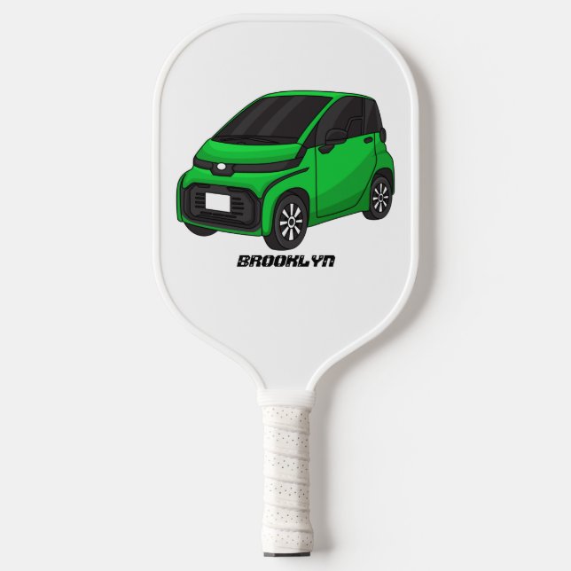 Niedliches grünes Kleinwagen Pickleball Schläger (Vorderseite)