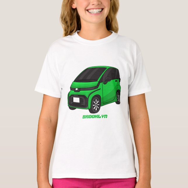 Niedliches grünes Kleinwagen T-Shirt (Vorderseite)