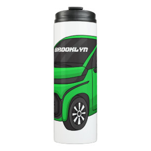 Niedliches grünes Kleinwagen Thermosbecher