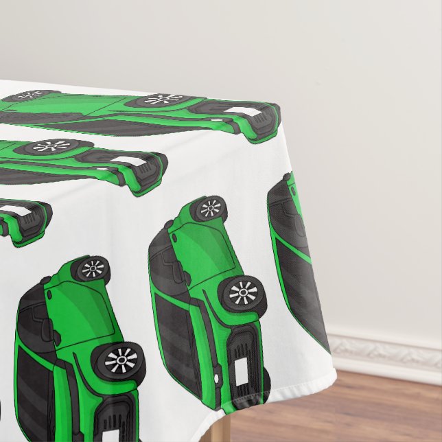 Niedliches grünes Kleinwagen Tischdecke (Beispiel)