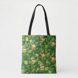 Niedliches grünes Leprechaun-Muster Tasche
