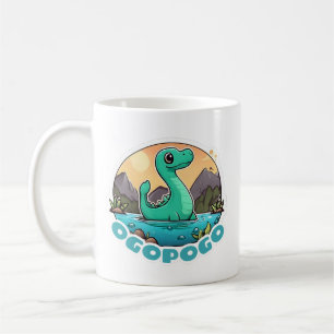 Niedliches grünes Ogopogo am Okanagan-Monster-See Kaffeetasse