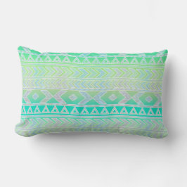 Niedliches grünes und Aquamarines Aztec Stylic Mus Lendenkissen