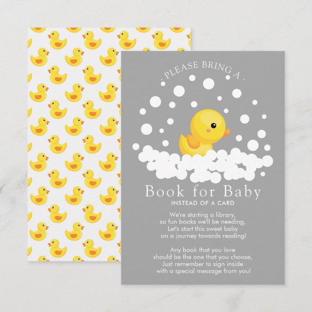 Niedliches Gummi Duck Book mit Babykarte Begleitkarte (Vorne/Hinten)