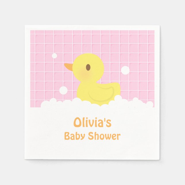 Niedliches Gummi Ducky Baby Duwer Party Zubehör Serviette (Vorderseite)