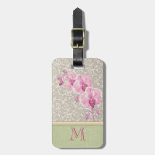 Niedliches, gürteliges, orchidees Monogramm Gepäckanhänger
