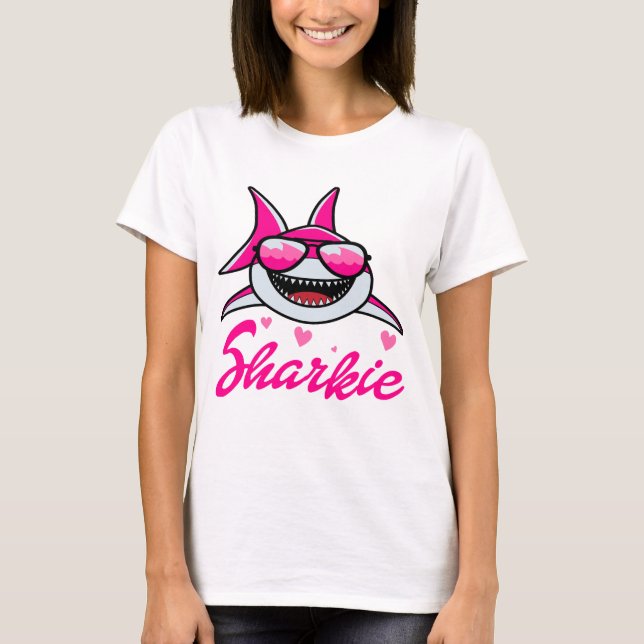 Niedliches Hai Frauen Kinder Funny Shark T - Shirt (Vorderseite)