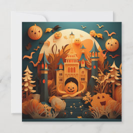 Niedliches Halloween-3D-Effektdesign Mitteilungskarte