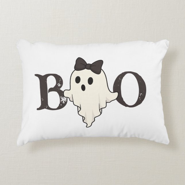 Niedliches Halloween Akzent Pillow - Boogespenst m Dekokissen (Vorderseite)