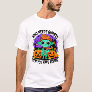 Niedliches Halloween Alien Design für Spooky Fun! T-Shirt