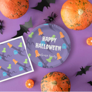 Niedliches Halloween anpassbar Pappteller