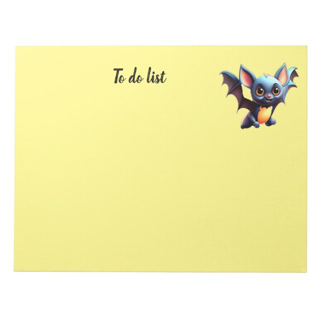 Niedliches Halloween-Bat Notepad Notizblock (Vorderseite)