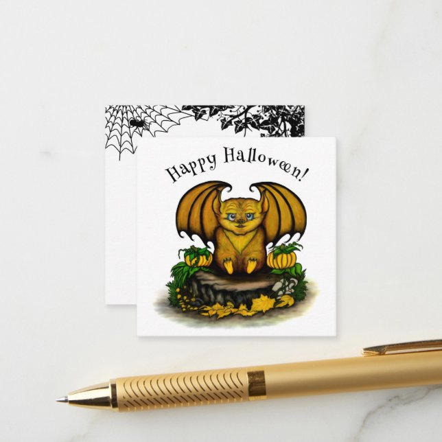 Niedliches Halloween-Becken Begleitkarte (Vorderseite/Rückseite Beispiel)