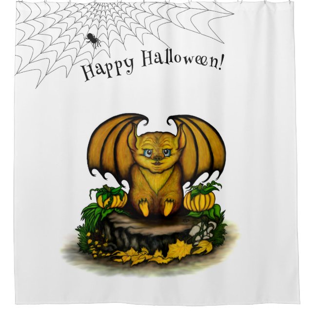 Niedliches Halloween-Becken Duschvorhang (Vorderseite)