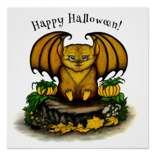 Niedliches Halloween-Becken Poster
