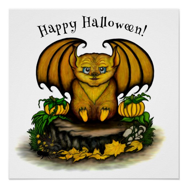 Niedliches Halloween-Becken Poster (Vorderseite)