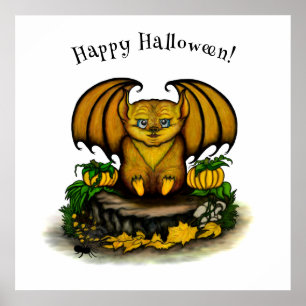 Niedliches Halloween-Becken Poster
